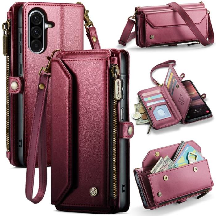 Caseme - CASEME Plånboksfodral Konstläder för Samsung Galaxy A17 5G/4G - Röd