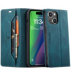 AUTSPACE - AUTSPACE iPhone 15 Plus Wallet Fodral KonstL&auml;der - Bl&aring;