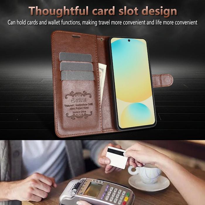 AZNS - AZNS Samsung Galaxy A06 4G Plånboksfodral Anti-Scratch Konstläder - Röd