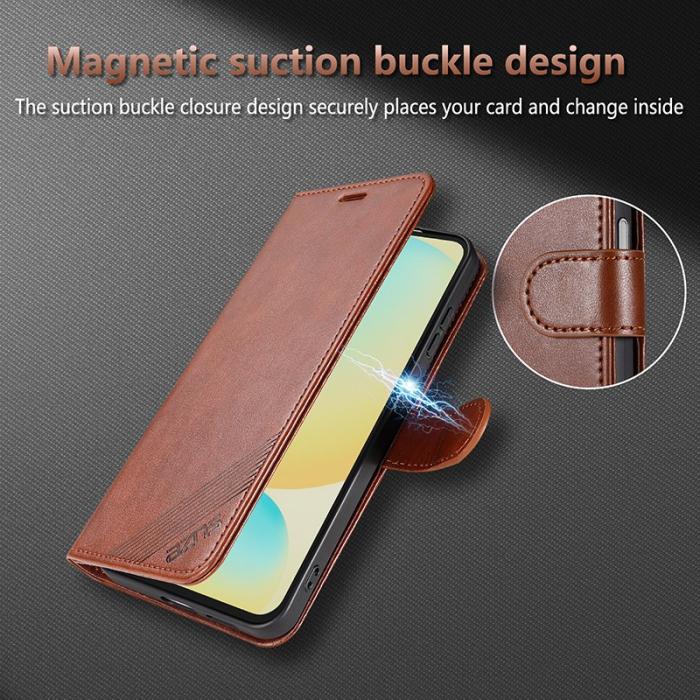 AZNS - AZNS Samsung Galaxy A06 4G Plånboksfodral Anti-Scratch Konstläder - Röd