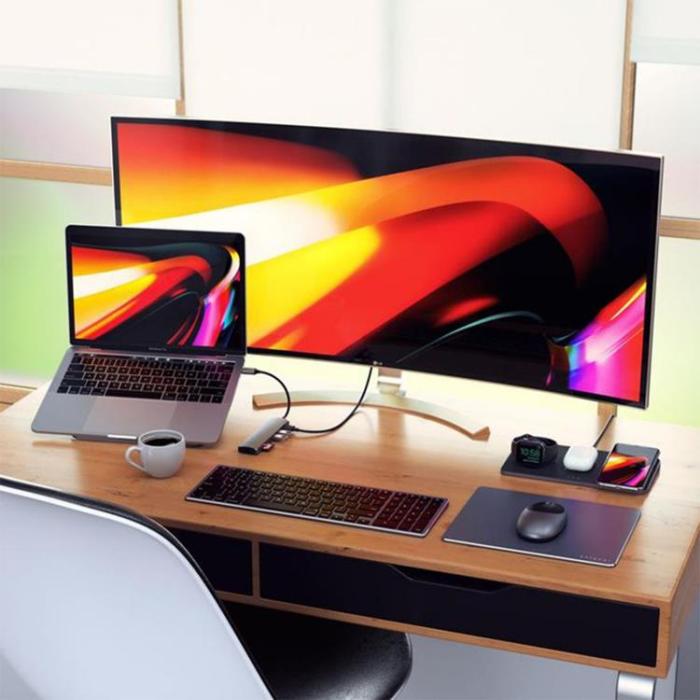 Satechi - Satechi USB-C MultiPort Ethernet - HDMI, USB - Silver