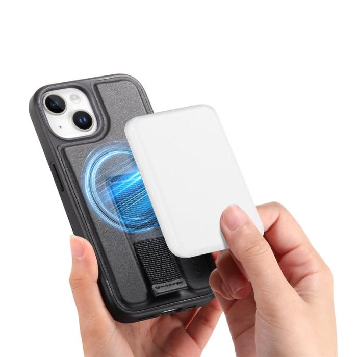 CASENEO - CASENEO iPhone 15 Plus / 14 Plus Fodral - KonstLäder + PC - Svart