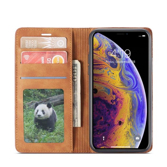 FORWENW - FORWENW Fantasy Series iPhone XS Plånboksfodral Konstläder - Brun