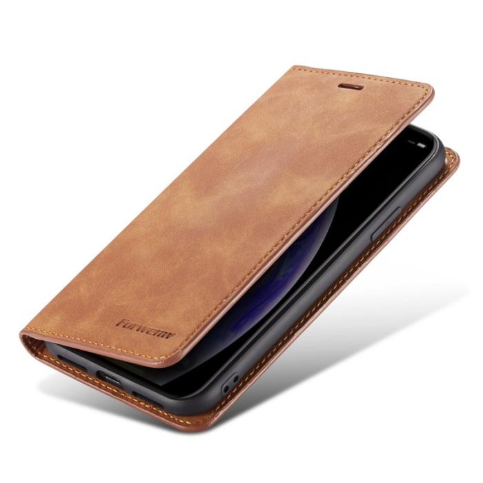 FORWENW - FORWENW Fantasy Series iPhone XS Plånboksfodral Konstläder - Brun
