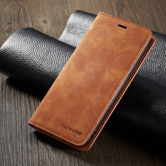 FORWENW - FORWENW Fantasy Series iPhone XS Plånboksfodral Konstläder - Brun