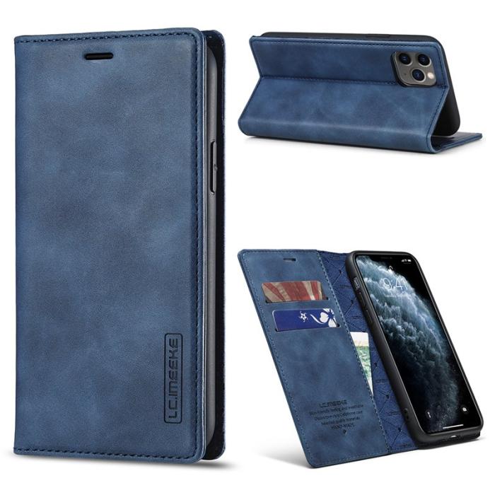 LC.imeeke - LC.IMEEKE iPhone 11 Pro Max Plånboksfodral i Konstläder - Blå