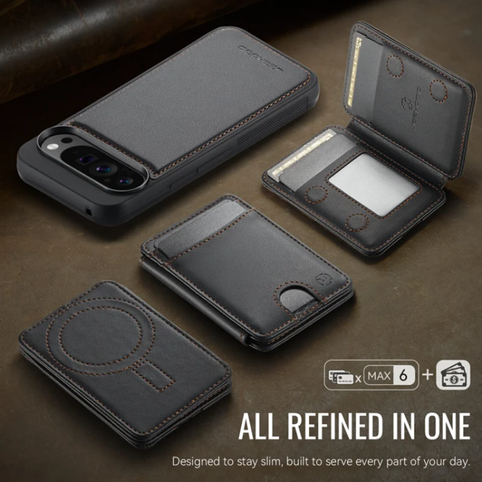 OEM - JEEHOOD Google Pixel 10 Pro XL Fodral KonstLäder - Svart