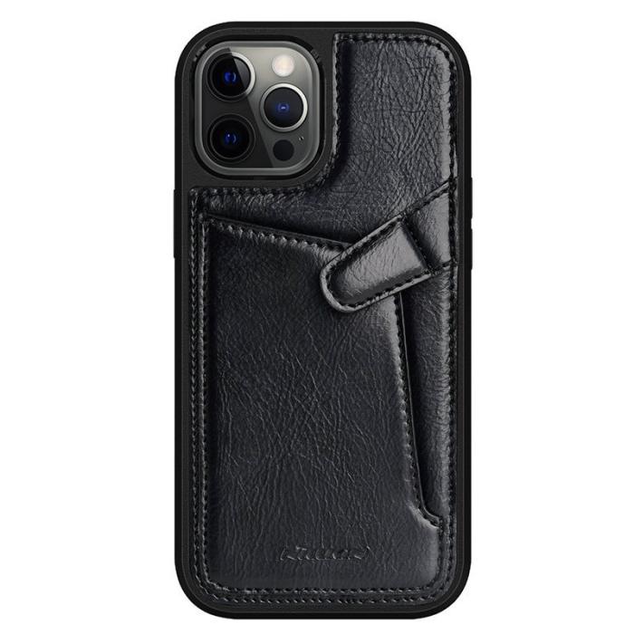 Nillkin - Nillkin Aoge Äkta Läder Fodral iPhone 12 mini - Svart
