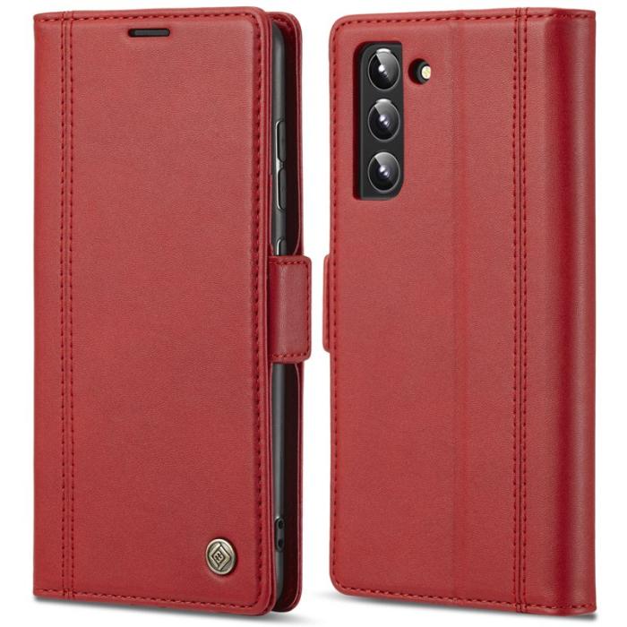 LC.imeeke - LC.IMEEKE Samsung Galaxy S22 Plånboksfodral i Konstläder - Röd