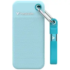 Verbatim - Verbatim Extern h&aring;rddisk Pocket SSD 2TB USB-C 3.2 Gen 2 - Svart/Polarbl&aring;