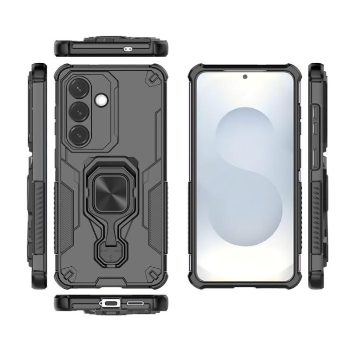 OEM - Samsung Galaxy S26/S26 Pro Skal Rotera Ring Kickstand Plast - Svart