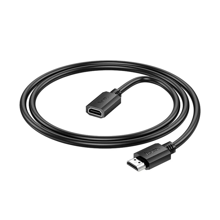Hoco - Hoco HDMI (Male) Till HDMI (Female) 60Hz Kabel 1m - Svart