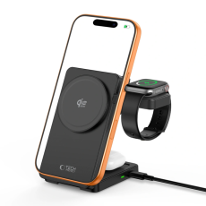 Tech-Protect - Tech-Protect Qi2.2 MagSafe Tr&aring;dl&ouml;s Laddare F&ouml;r iPhone/Apple Watch/AirPods