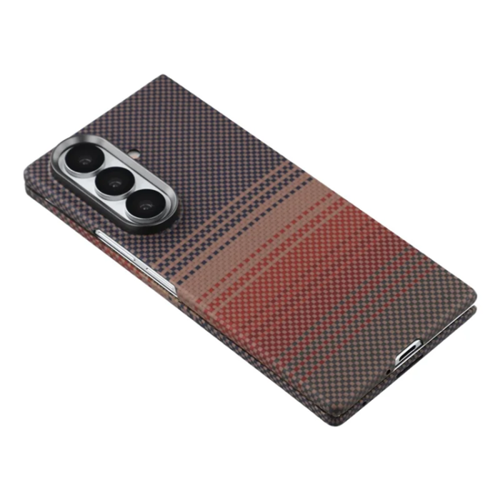 A-One Brand - Galaxy Z Fold 7 5G Mobilskal Aramid Fiber Gradient - Sunset Gul