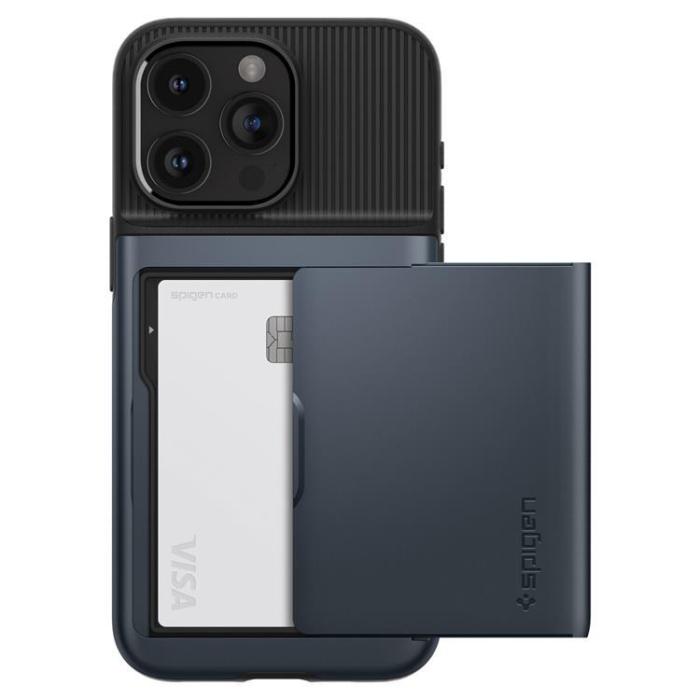 Spigen - Spigen iPhone 15 Pro Max Mobilskal Slim Armor CS - Blå
