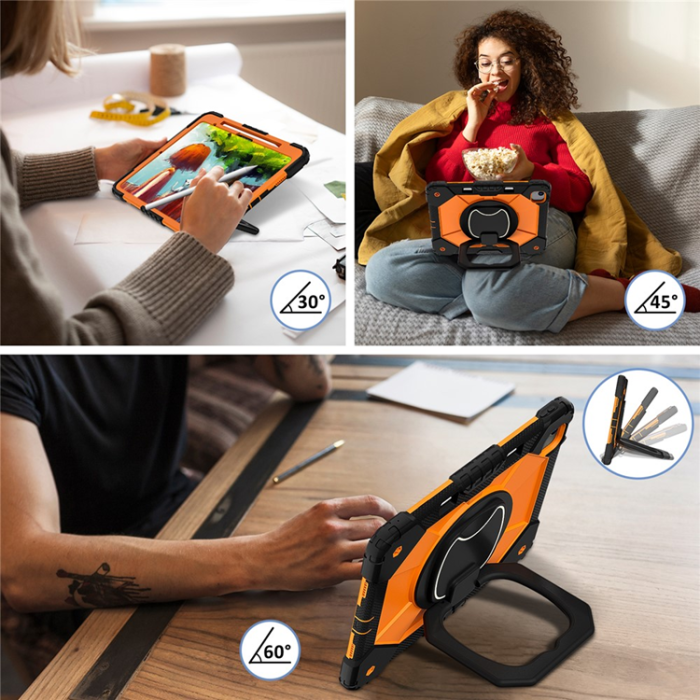A-One Brand - iPad Air 13(2025/2024) Skal Kickstand - Svart/Orange