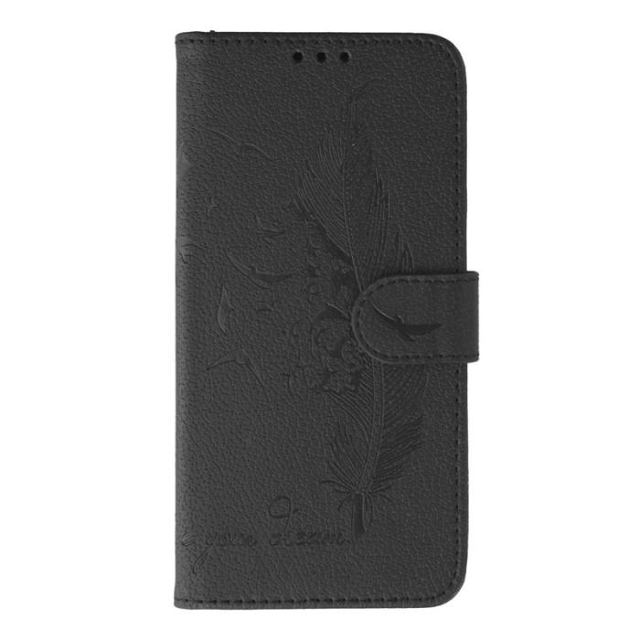 OEM - Samsung Galaxy S26 Fodral Konstläder Med Fjädertryck - Svart