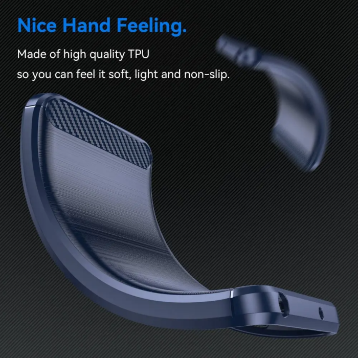 Taltech - Nothing Phone 1 Mobilskal Brushed Carbon Fiber Texture - Blå