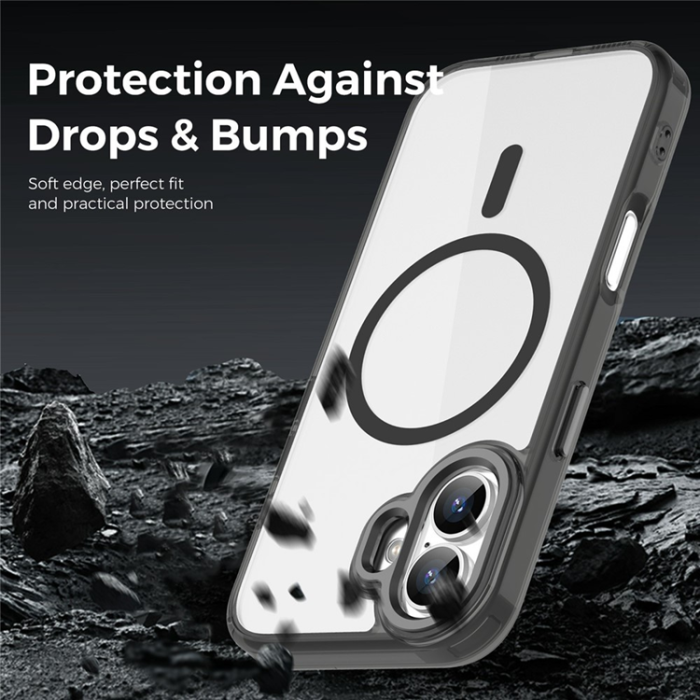 A-One Brand - iPhone 17 Mobilskal MagSafe TPU+PC Transparent - Svart