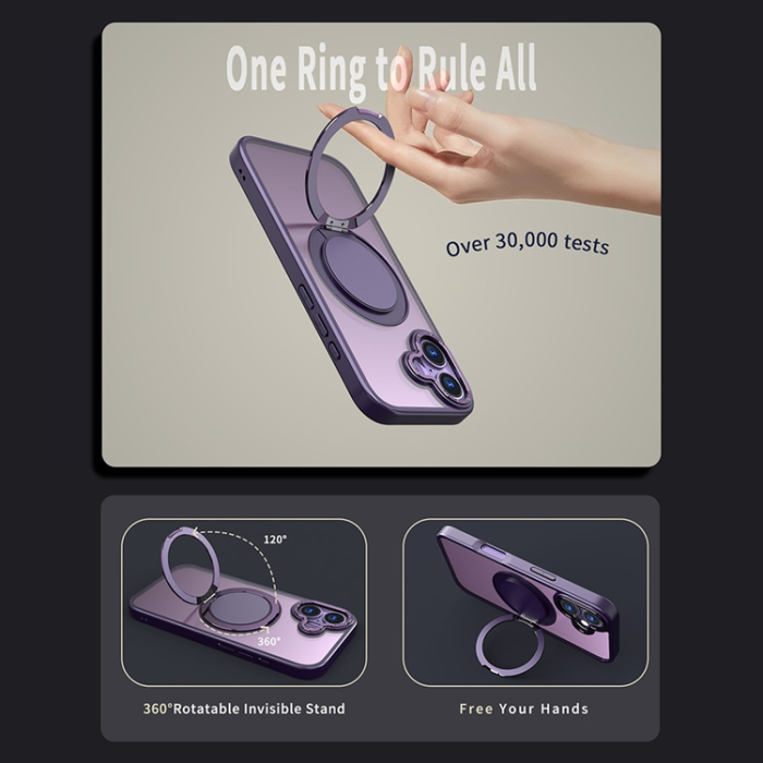 A-One Brand - iPhone 17 Mobilskal MagSafe TPU+PC Kickstand - Lila