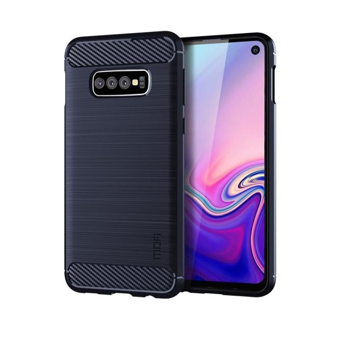 UTGATT1 - Carbon Brushed Mobilskal till Samsung Galaxy S10E - Blå