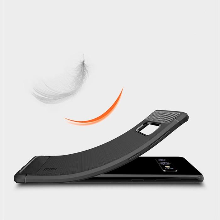 OEM - Carbon Brushed Mobilskal till Samsung Galaxy S10 - Blå