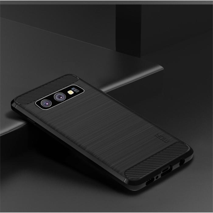 A-One Brand - Carbon Brushed Mobilskal till Samsung Galaxy S10 - Svart