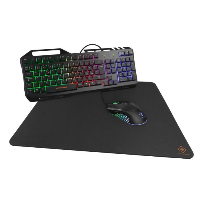 UTGATT1 - Deltaco 3-In-1 Gaming Gear Kit, RGB-tangentbord, mus, musmatta, Svart