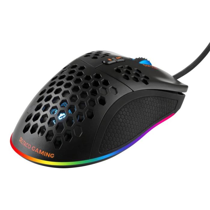 UTGATT1 - Deltaco DM210 lättviktsmus, RGB, svart