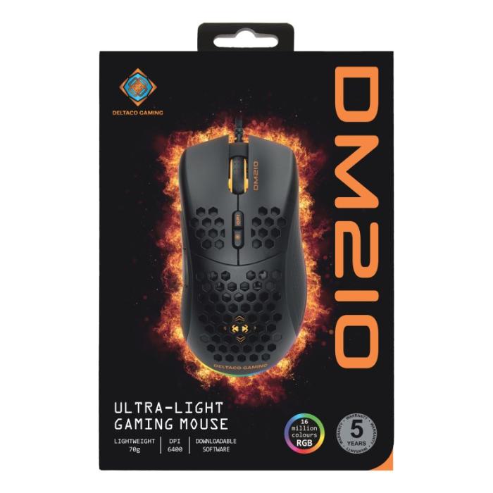 UTGATT1 - Deltaco DM210 lättviktsmus, RGB, svart