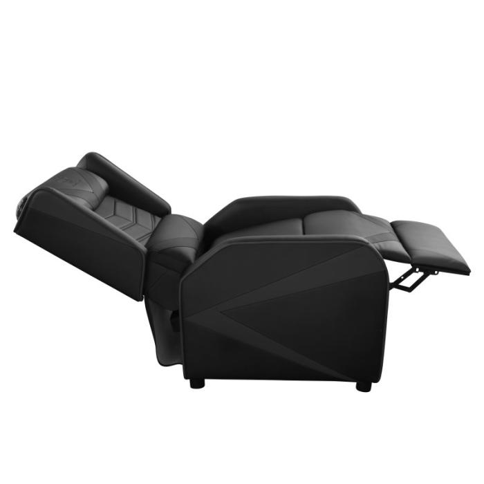UTGATT1 - Deltaco Fåtölj, konstläder, recliner, 49cm bred sittdyna, Svart