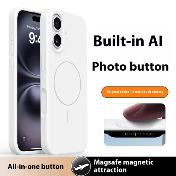 A-One Brand - iPhone 16 Mobilskal MagSafe Liquid Silikon Microfiber Lining - Vit