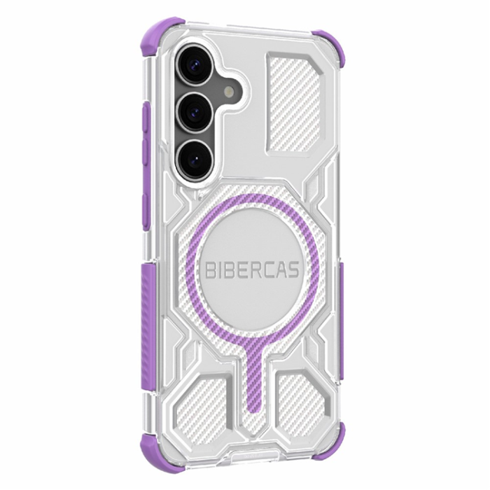 BIBERCAS - BIBERCAS Galaxy S25 Mobilskal MagSafe J-16 Transparent - Lila