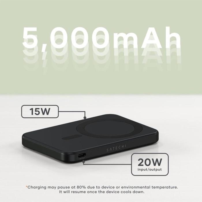 Satechi - Satechi Qi2 MagSafe Powerbank 5000mAh med Stativ - Svart