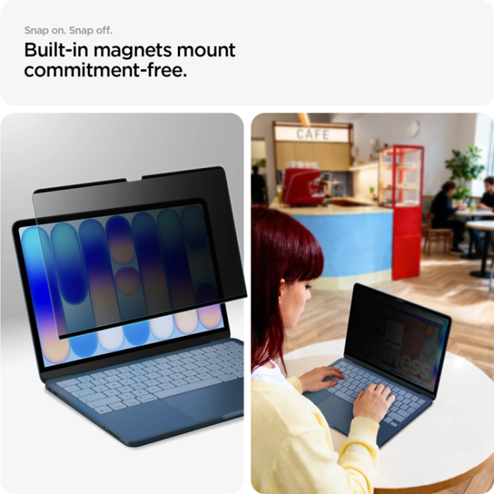 Spigen - Spigen Plastfilm Skärmskydd För Macbook Neo 13 Privacy - Svart