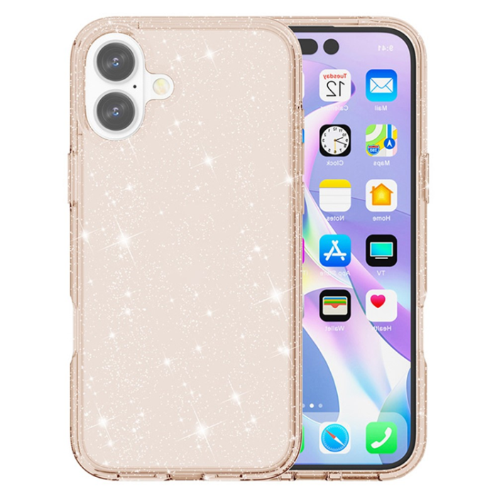 A-One Brand - iPhone 17 Mobilskal Glittrande Puderglitter - Guld