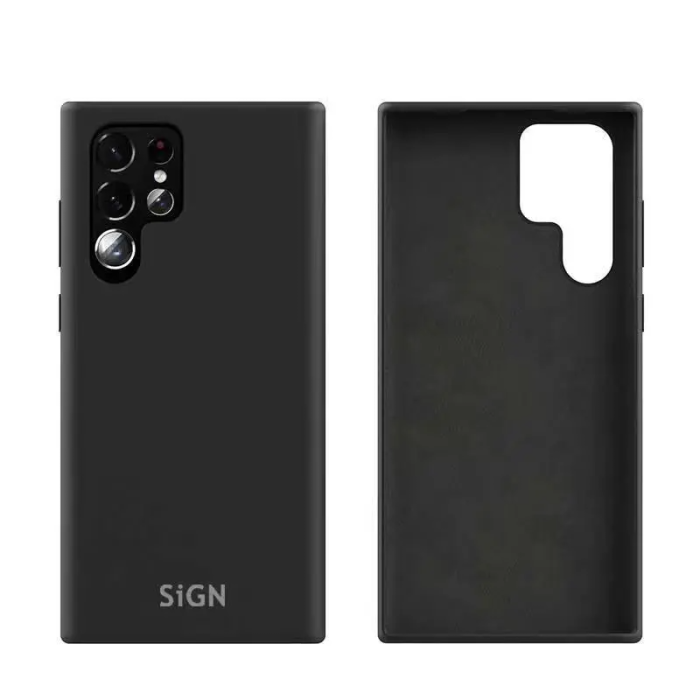 SiGN - SiGN Galaxy S22 Ultra Skal Liquid Silicone - Svart