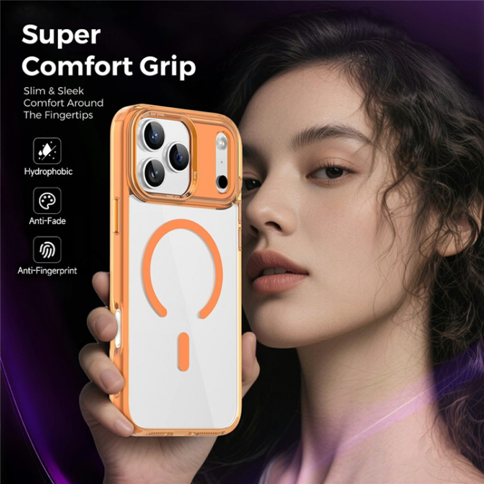 A-One Brand - iPhone 17 Pro Max Mobilskal MagSafe Transparent TPU+PC - Orange