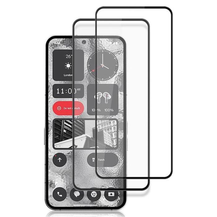 A-One Brand - [2-PACK] Nothing Phone 2 Härdat Glas Skärmskydd - Svart