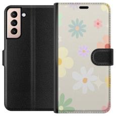 iSecrets - Plånboksfodral till Samsung Galaxy S21 med fejdande blommor