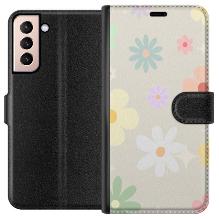iSecrets - Plånboksfodral till Samsung Galaxy S21 med fejdande blommor