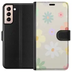 Gustaf - Pl&aring;nboksfodral till Samsung Galaxy S21 med fejdande blommor