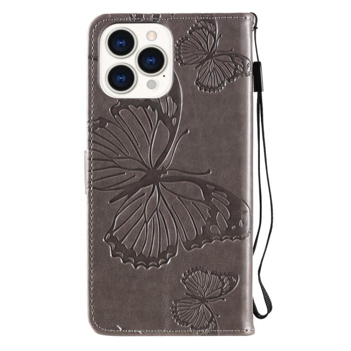 OEM - Fjärilar Plånboksfodral iPhone 13 Pro - Grå