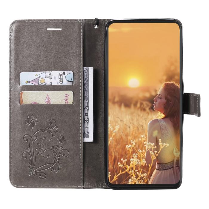 OEM - Fjärilar Plånboksfodral iPhone 13 Pro - Grå