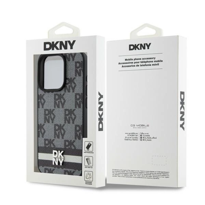 DKNY - DKNY iPhone 15 Pro Max Mobilskal Läder Checkered Mono Pattern
