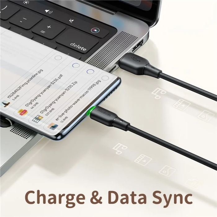 MCDODO - MCDODO USB-A - USB-C 6A Kabel 1.2M CA-475 Alpha - Svart
