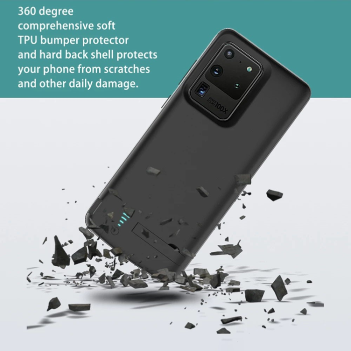 A-One Brand - Galaxy S20 Ultra Batteriskal Kickstand 6000mAh - Svart