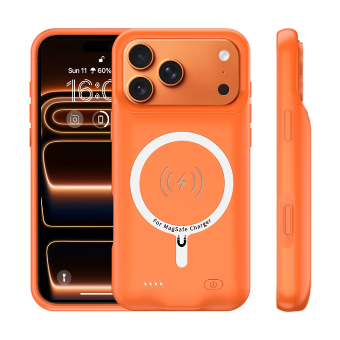 A-One Brand - iPhone 17 Pro Batteriskal Magsafe 6000mAh A29S - Orange
