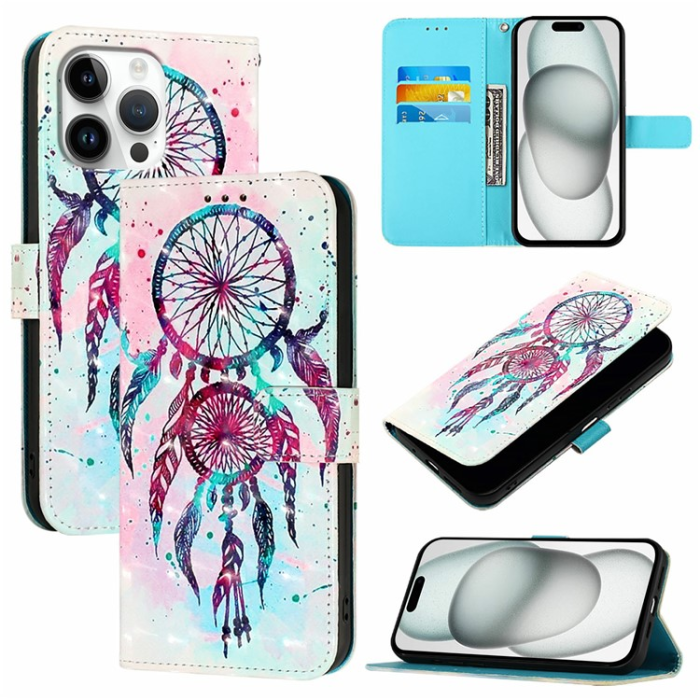 A-One Brand - iPhone 16 Pro Max Plånboksfodral Printing Pattern Med Rem