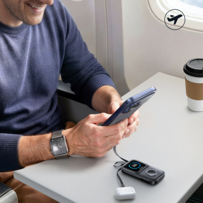 Joyroom - Joyroom Powerbank 5000mAh JR-W19 med 5W Trådlös Klockladdning - Svart